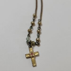 Vintage Cross Necklace and Matching Pin